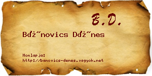 Bánovics Dénes névjegykártya