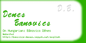 denes banovics business card